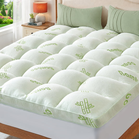 ELEMUSE Bamboo Viscose Mattress Topper, Soft Plush Topper