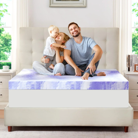 ONENICE Gel-Infused Memory Foam Mattress Topper – Breathable Swirl Foam for Cool Sleep & Body Support