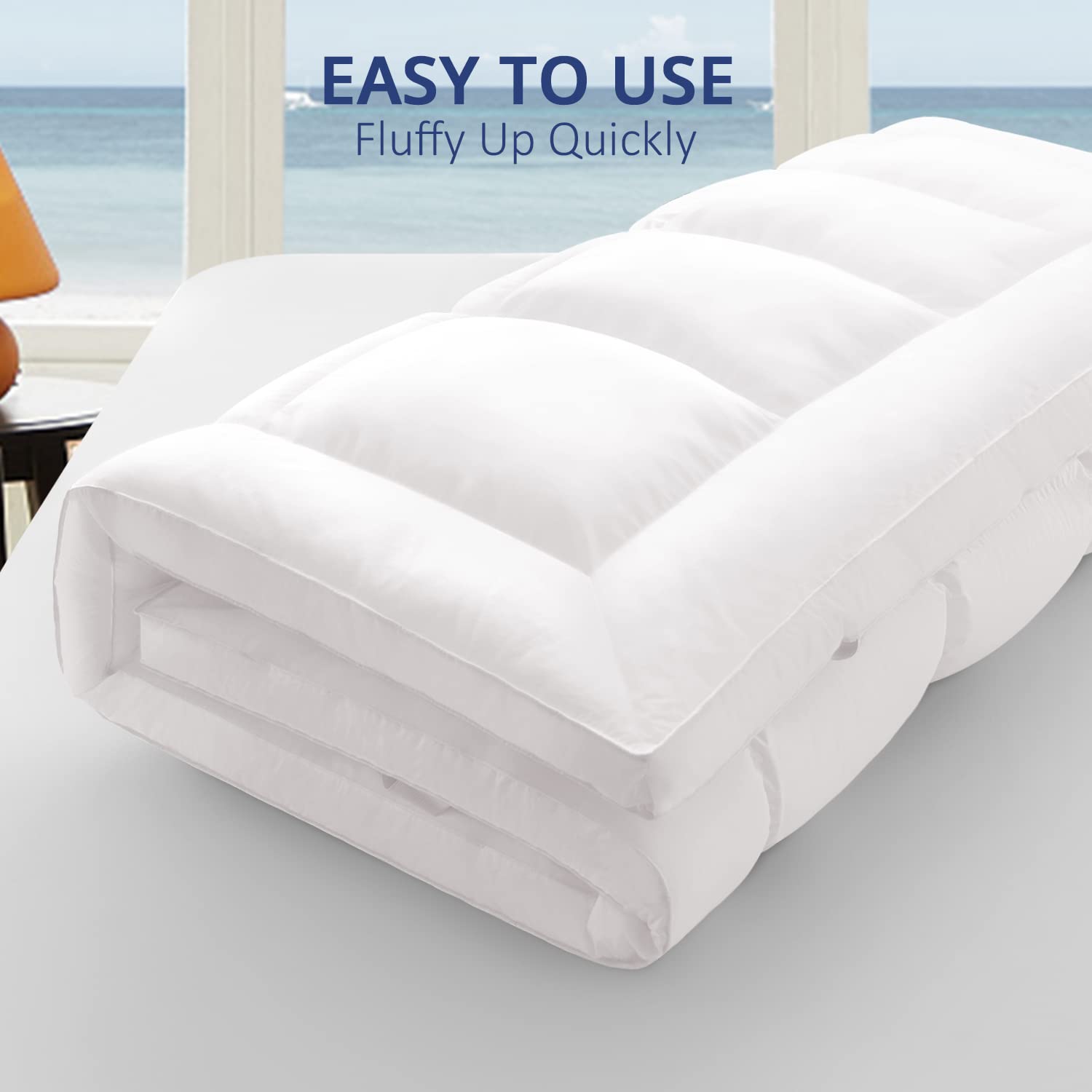 ELEMUSE Extra Thick Cooling King Mattress Topper, online 1300 GSM Overfilled Pillow Top