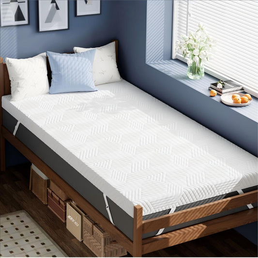 ELEMUSE 3 Inch Twin XL Memory Foam Mattress Topper,Dorm Room Essentials